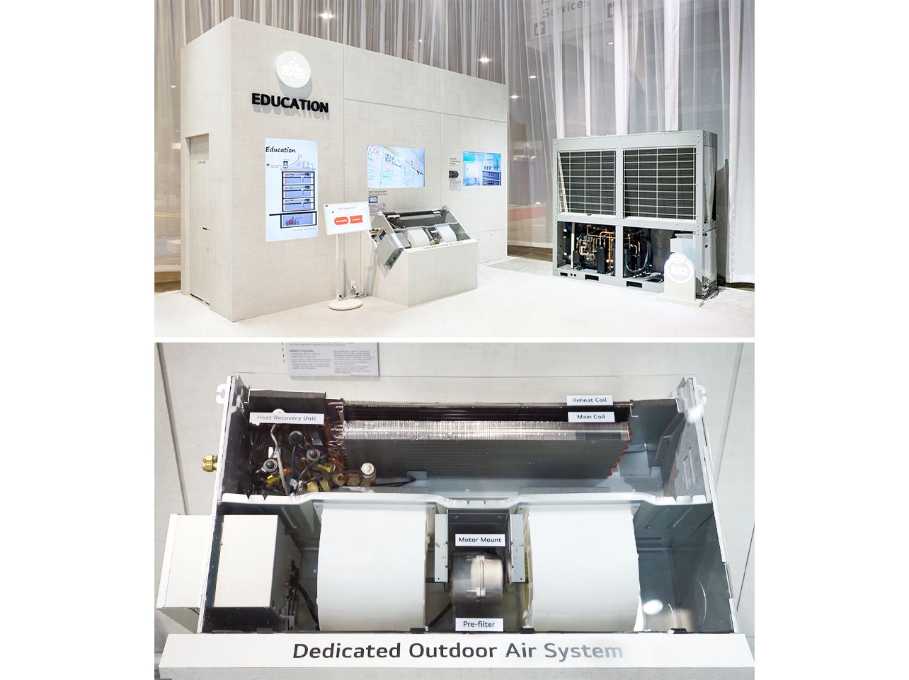 LG shows Split Compact DOAS and Heat Pump chiller at AHR EXPO in Chicago.